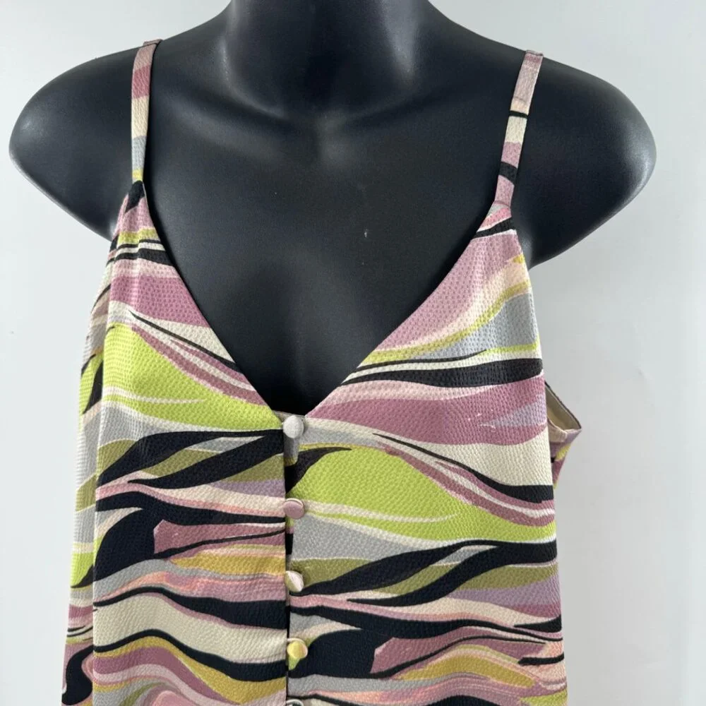 Ted Baker Warren Button Through Cami  Women's Tiered Midi Dress Size 3  US Size - Picture 7 of 10